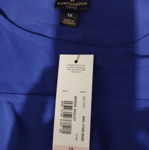 NWT Blue Worthington Blouse - Picture 4 of 4